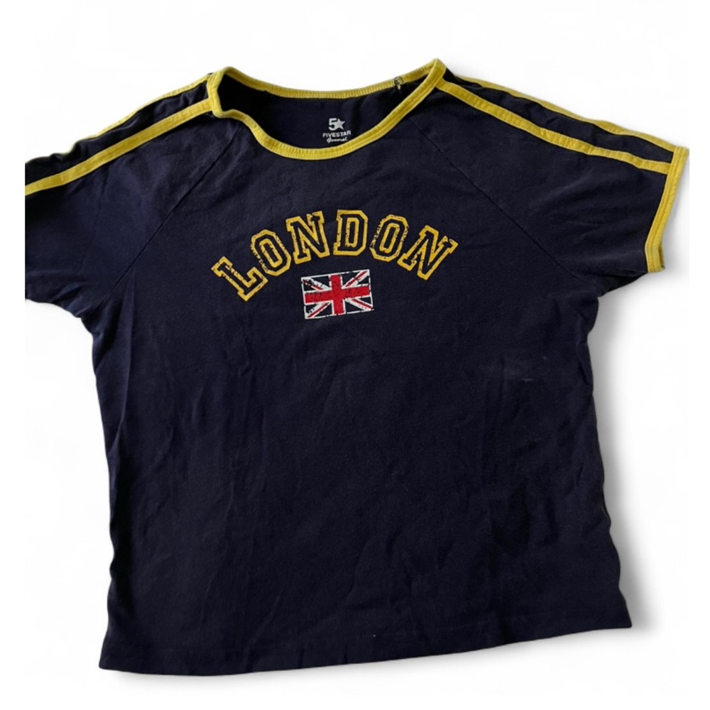 Five Star Navy Tee with Gold Accents